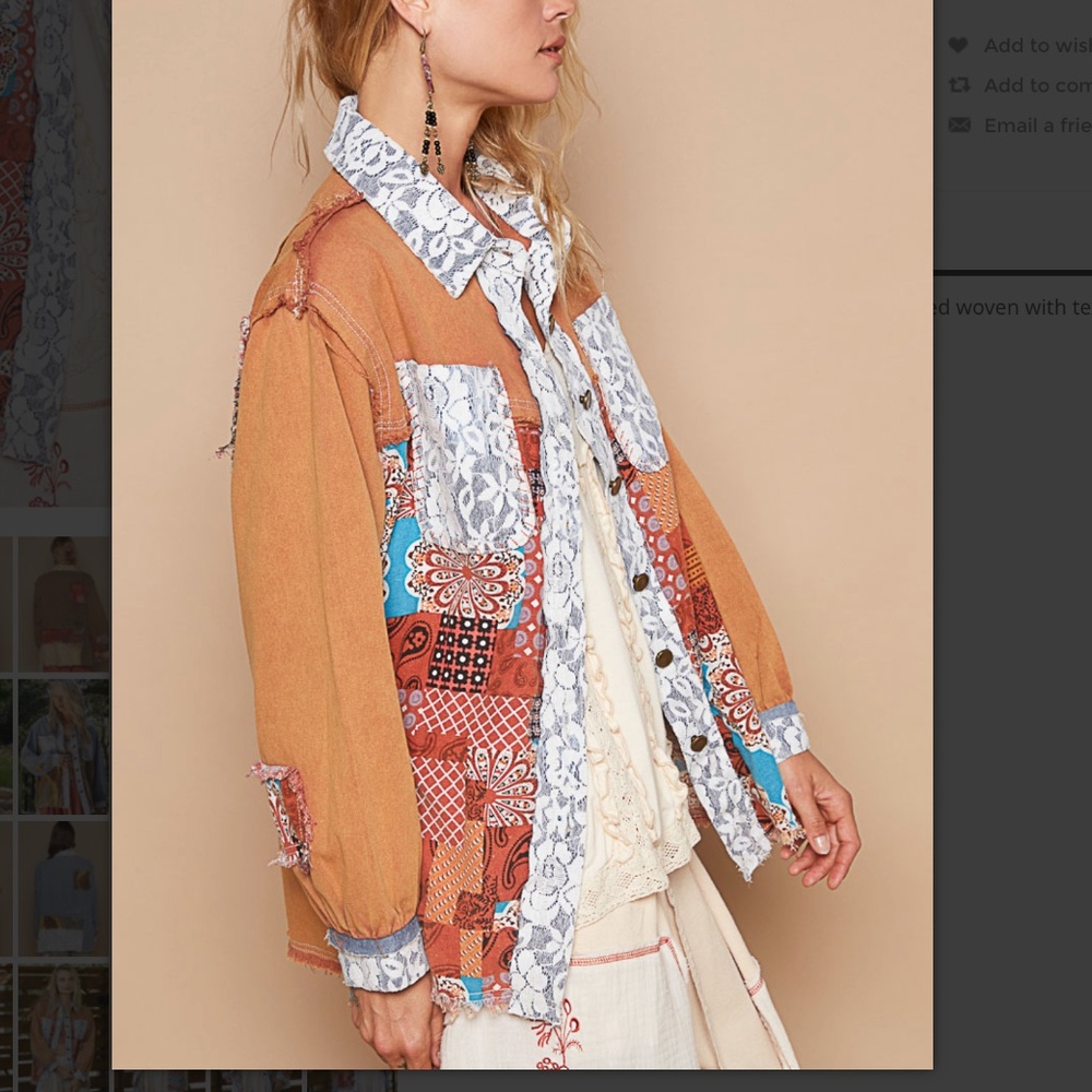 Pol Multicolor Patchwork Button Down Shirt - image 4